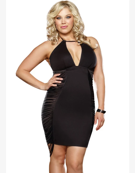 Big Sizes Sexy 2XL Backless Mini Club Dress Hot Sale Fashion Women Black Club Mini Dress Plus Size XXL W846067