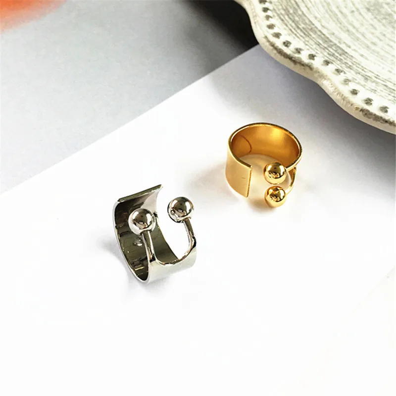 Minimalist temperament female students personality round bead metal polishing smooth delicate ring ring Delicate ring Jewelry