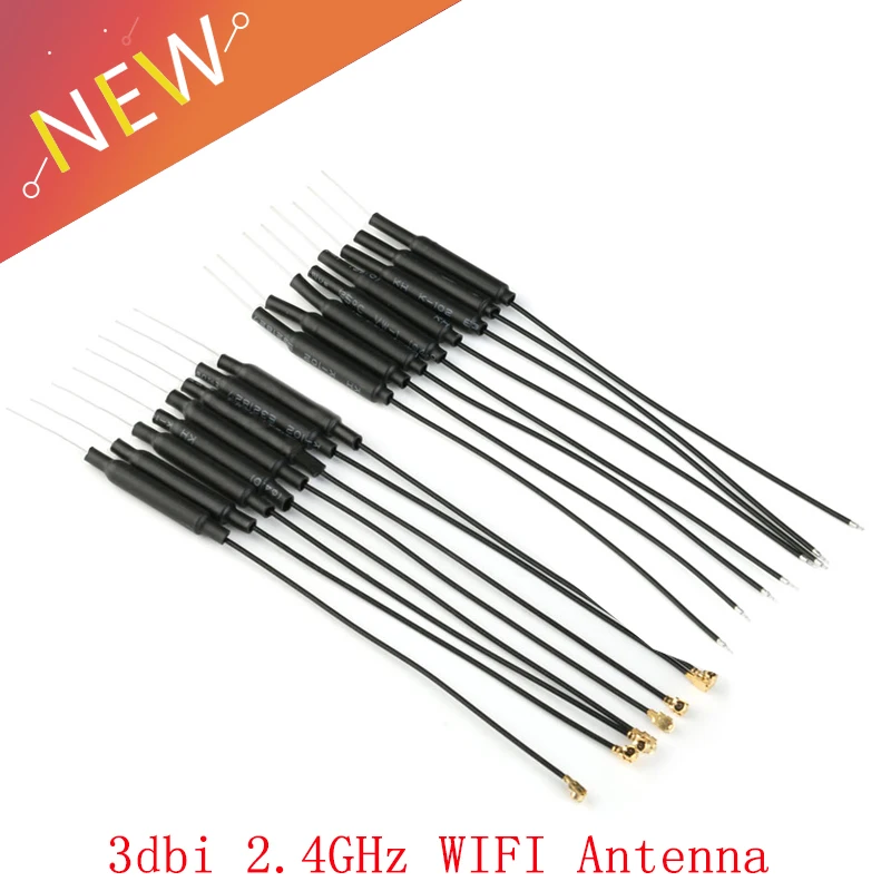 100Pcs 2.4GHz WIFI Antenna 3dbi UF.L IPX/IPEX Connector Brass Inner Aerial 15cm Length 1.13 Cable HLK-RM04 ESP-07