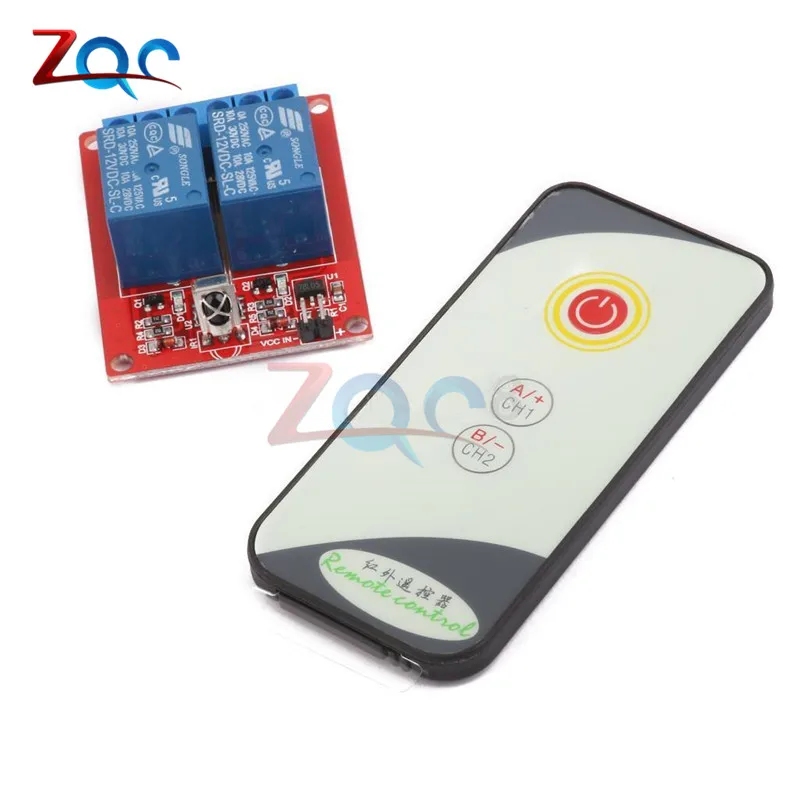 2 Channel 2CH DC 5V 12V 24V IR Infrared Remote Control Switch High-current Relay Module Board LED Status Indicator 5V -24V