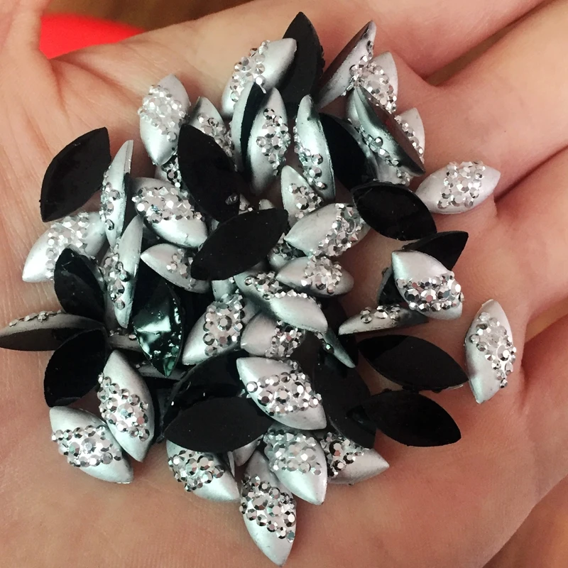Diy80pcs srebrny koń kształt oka, ozdoba do włosów i schowka przycisk żywiczny party ozdobny guzik. A352