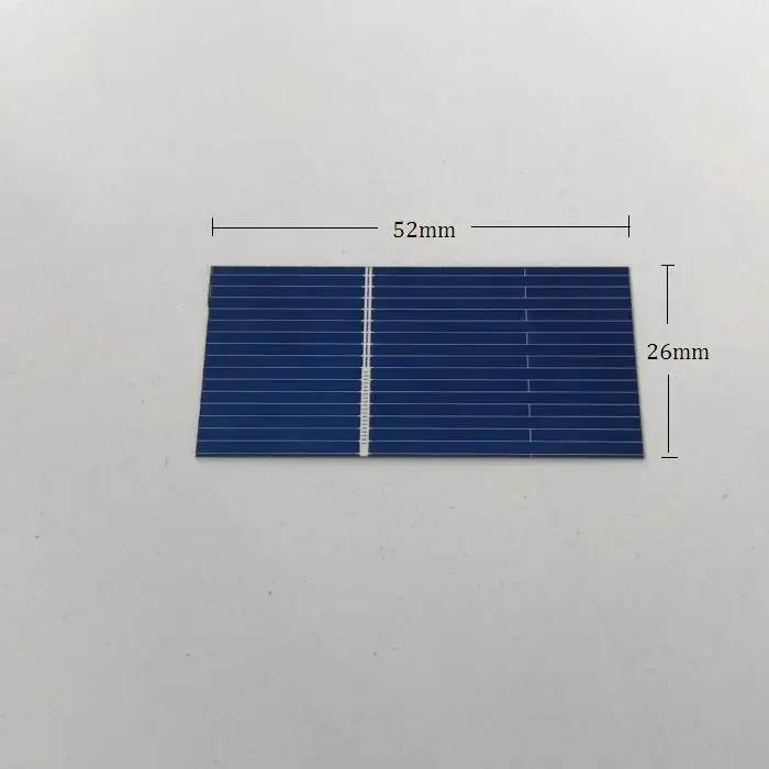 Células solares de silicio policristalino, 50 piezas, 52x26mm, 0,5 V/Uds. Para cargador de panel Solar DIY de 12V y 24V