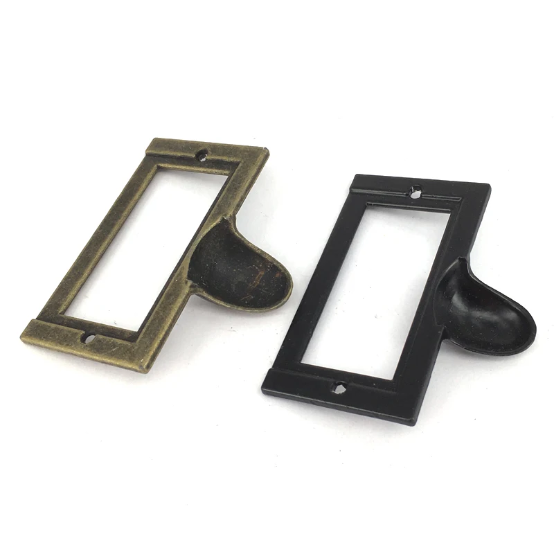 12PCS 58*46MM Drawer Label Tag Frame Office File Cabinet Pull Handle Name Card Holder with Screws