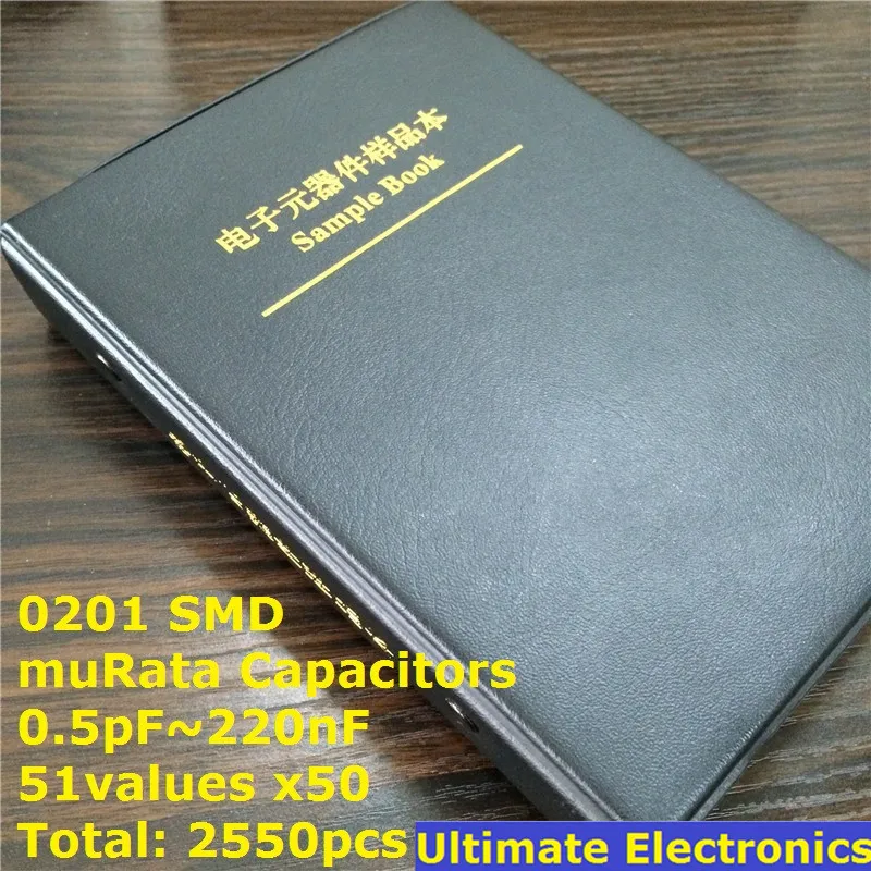 

0201 Japan muRata GRM033 series SMD Capacitor Sample book Assorted Kit 51valuesx50pcs=2550pcs (0.5pF to 220nF)