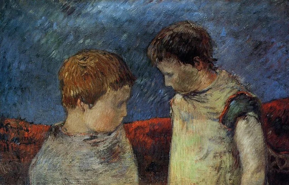 

High quality Oil painting Canvas Reproductions Aline Gauguin and one of her brothers (1883) by Paul Gauguin hand painted