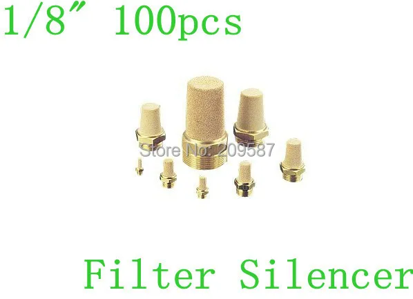 100pcs Pneumatic Filter Silencer Sintered Bronze 1/8