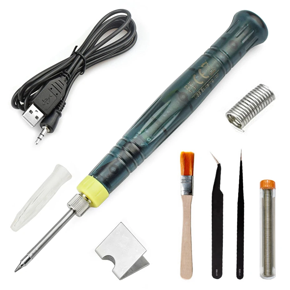 

5V 8W Mini Portable USB Solder Iron Pen Tip Touch Switch Electric Soldering Irons Station Welding Repair Tool Soldering Iron Set