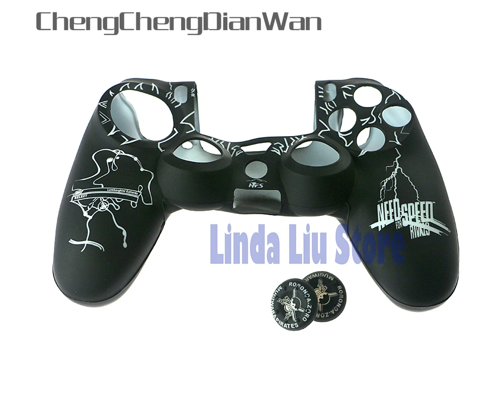 for Need for speed Silicone Case Skin Grip Cover with joystick grips with package for PS4 wireless controller