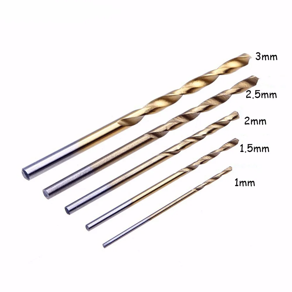 ZENHOSIT Mini Twist Drill Metric High Speed Steel 50pcs 1-3mm Round Shank Drill Bit Set 4Sizes For Wood Plastic Woodworking