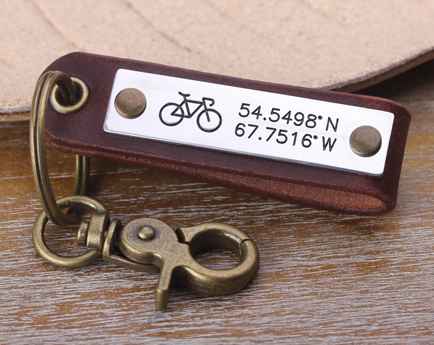 

Monogram Leather Keychain - Personalized Keychain - Initial Leather Keychain - I love you Big Time Keychain - Gift for Him - Hus