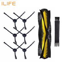 Vacuum robot cleaner parts 6Pcs side brush+1pcs main brush for Chuwi ILIFE V7 V7S v7s pro   kitfort KT520  Robot Vacuum Brush