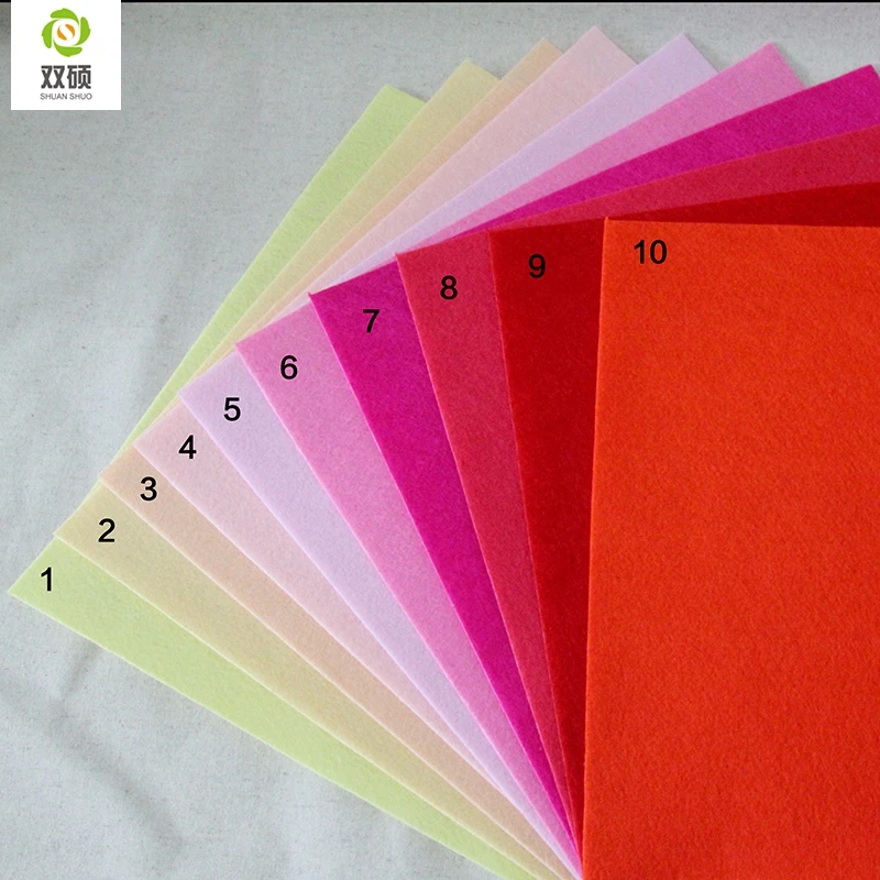 Shuanshuo High Quality Mix Colors 100% Polyester Nonwoven Felt Fabric For DIY Sewing Carfts40PCS/lot 30CM*30CM N-40