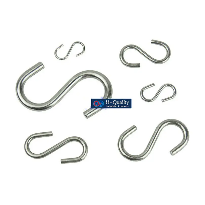 

20PCS M2-M10 Stainless Steel S Hooks S Shaped Hook Kitchen Hanging Storage Holders Bathroom Multi-function S Hanging Hooks
