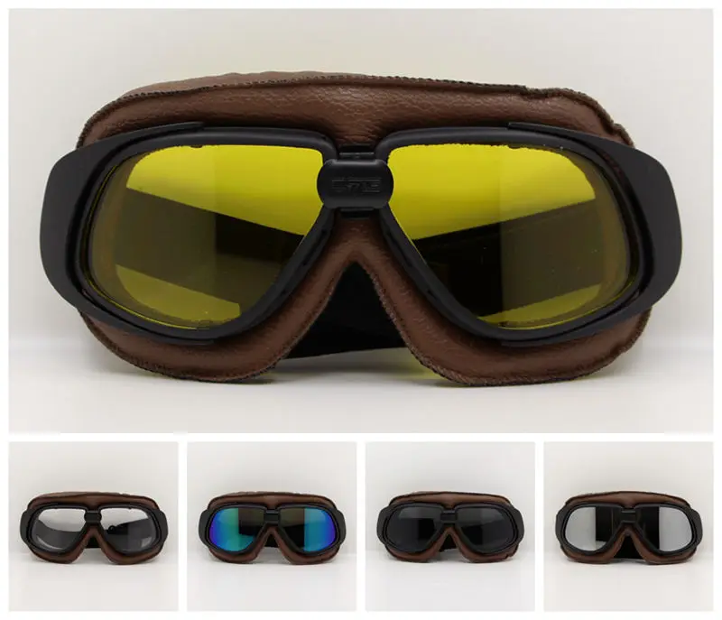 

Motorcross Sunglasses Vintage Motorcycle Helmet Goggles Scooter Glasses Pilot Cruiser Steampunk Multicolor