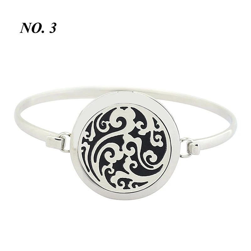 (free 5pcs Felt Pads) New design 25mm 30mm 316L Stainless Steel essential oil diffuser perfume locket bangle