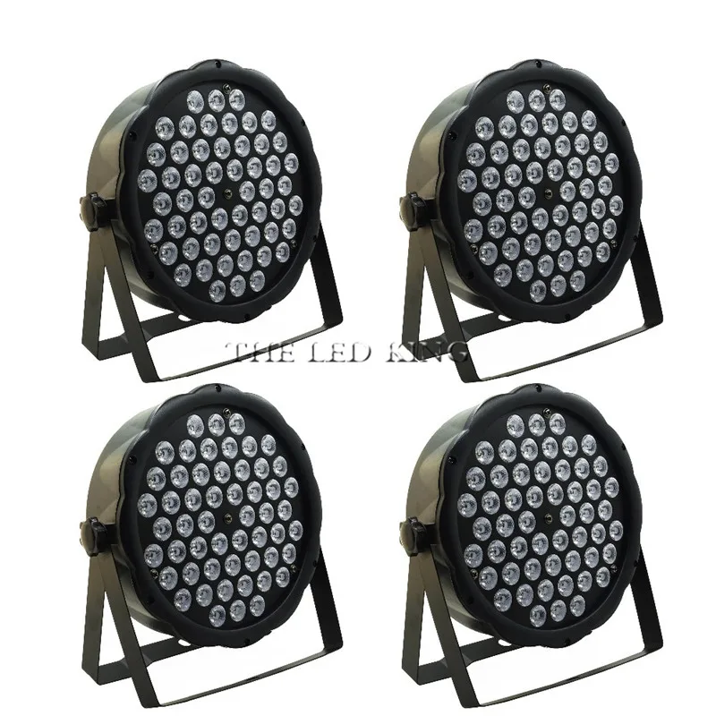 

1- 10x Fast shipping 54x3w led Par lights RGBW flat par led dmx512 disco lights professional stage dj equipment