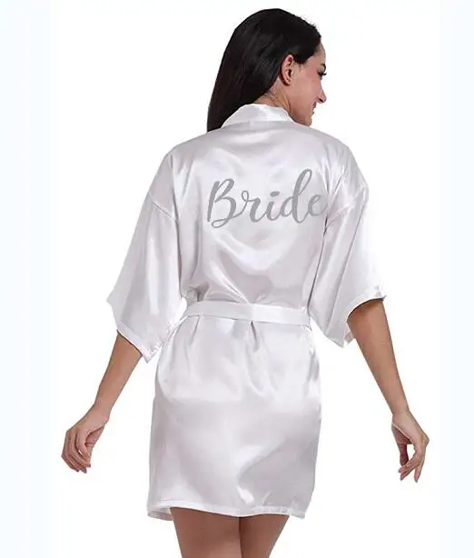 Glitter Silver/Golden Print Bridal Robes Bathrobe Women Sister of the Bride/Groom Pajamas Maid of Honour Robes Gifts