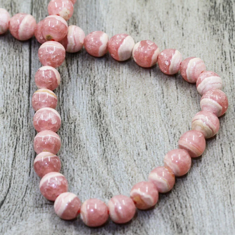 Natural Stone Beads Rhodochrosite Round Rose  dialogite For Jewelry Making 3/4/5mm Pick Size DIY Bracelet