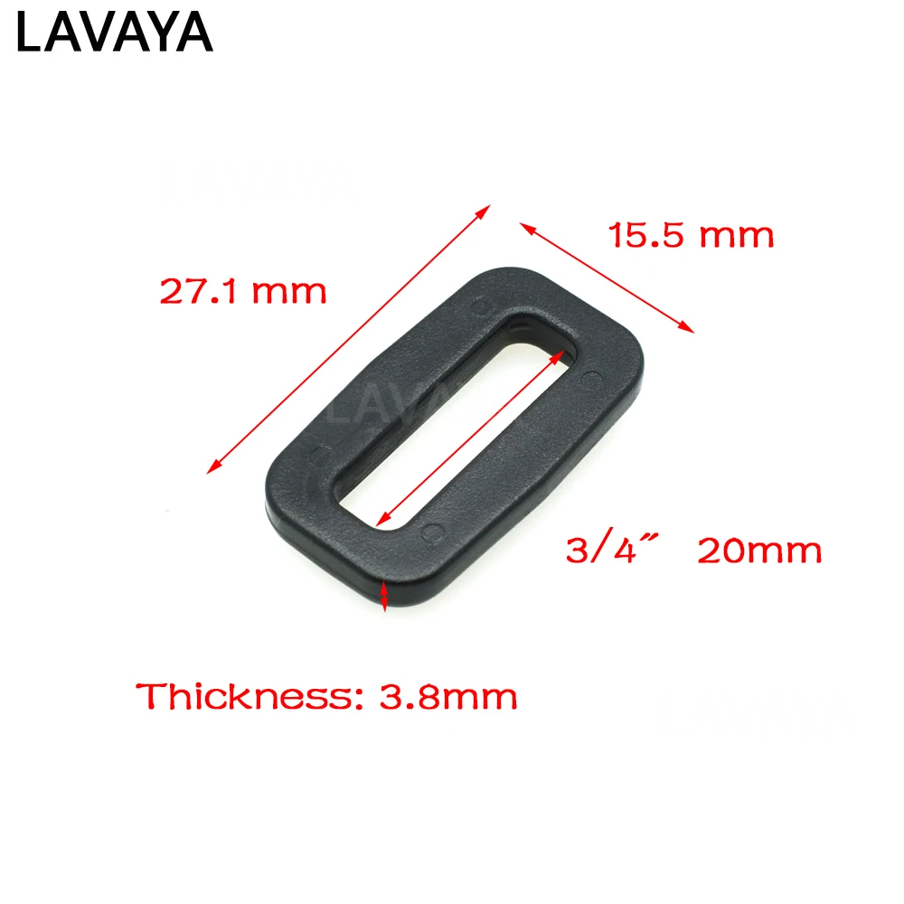 Plastic Black Loops Adjustable Buckles Rectangle Rings Backpack Straps Webbing Bag Parts Travel Bag Leisure Backpack accessory