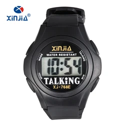 XINJIA-reloj Digital parlante para hombre y mujer, pulsera deportiva informal para personas mayores con discapacidad visible, idioma italiano, árabe, ruso y coreano, nuevo