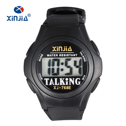 Imagen 1 del producto XINJIA-reloj Digital parlante para hombre y mujer, pulsera deportiva informal para personas mayores con discapacidad visible, idioma italiano, árabe, ruso y coreano, nuevo