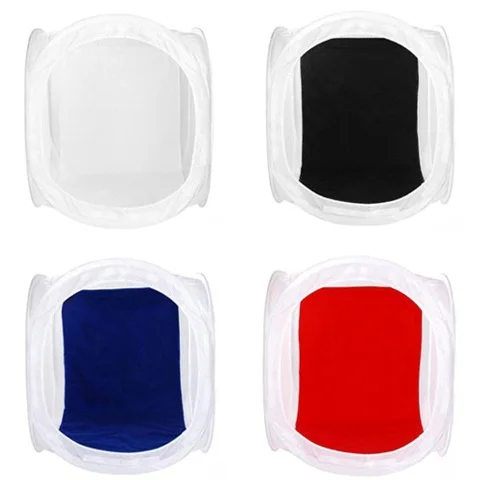 การถ่ายภาพอุปกรณ์เสริม 16 "40x40 เซนติเมตรภาพสตูดิโอถ่ายภาพเต็นท์อ่อนชุดกล่อง SoftBox กับฉากหลัง 4 ฉากหลัง