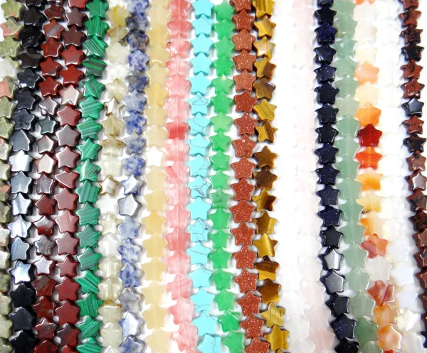 خرز من الحجر الطبيعي ، كوارتز ، فيروزي ، نجمة خماسية ، لصنع المجوهرات ، سوار ، قلادة ، 12*12 مللي متر ، 20 قطعة