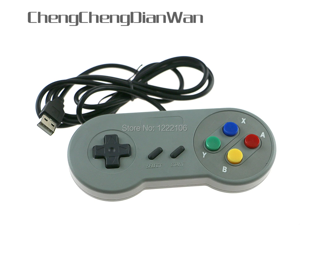 10 قطع ريترو سوبر لوحدة تحكم نينتندو SNES USB للكمبيوتر الشخصي لوحدات تحكم ماك مختومة