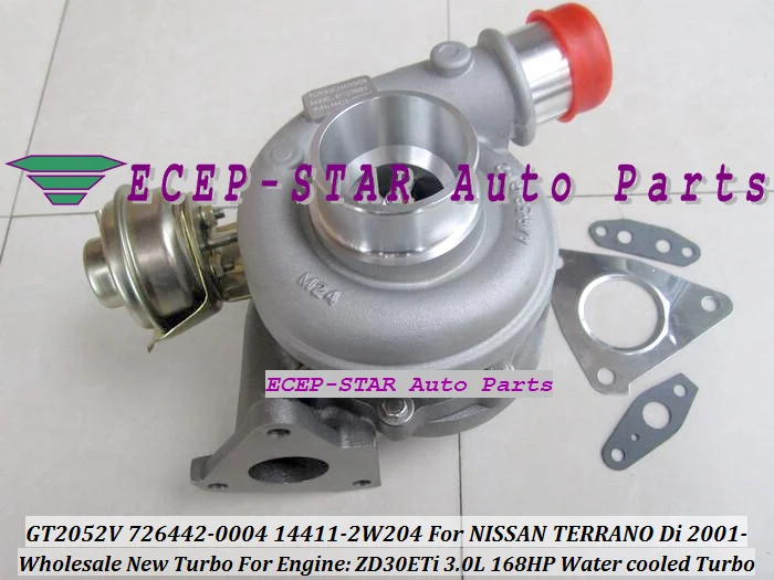 GT2052V 726442-5004S 726442 14411-2W204 Water cooled Turbocharger For NISSAN Pathfinder Mistral TERRANO 2001- ZD30ETi 3.0L 168HP