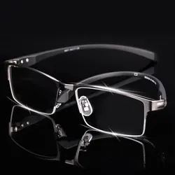 Men Titanium Alloy Eyeglasses Frame for Men Eyewear Flexible Temples Legs IP Electroplating Alloy Material,Full Rim and Half Rim
