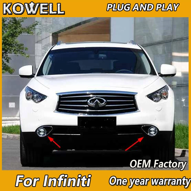 KOWELL Car Styling for Infiniti G25 G35 G37 M25 M35 M37 Q70 Fog Light Auto Angel Eye Fog Lamp DRL 2 Function Model