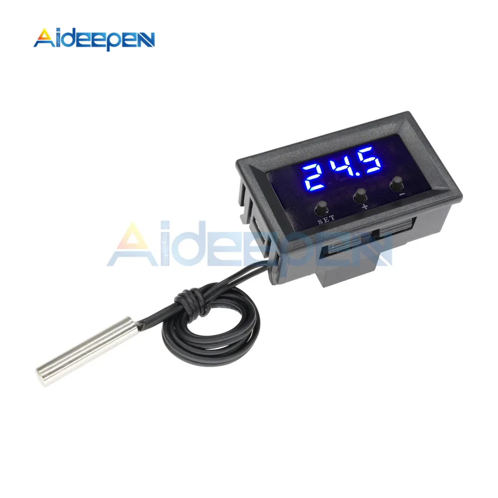 0.28'' W1209 Temperature Controller Digital LED DC 12V Thermometer Thermo Controller Switch Probe Max 20A NTC10K Sensor 3M