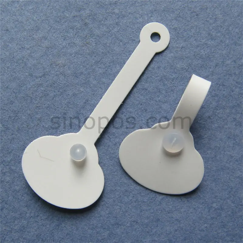 Jewelry Vinyl Tag White Button Snap, handy ring price tags packaging cable label plastic gift hangtag accessories clip fastener