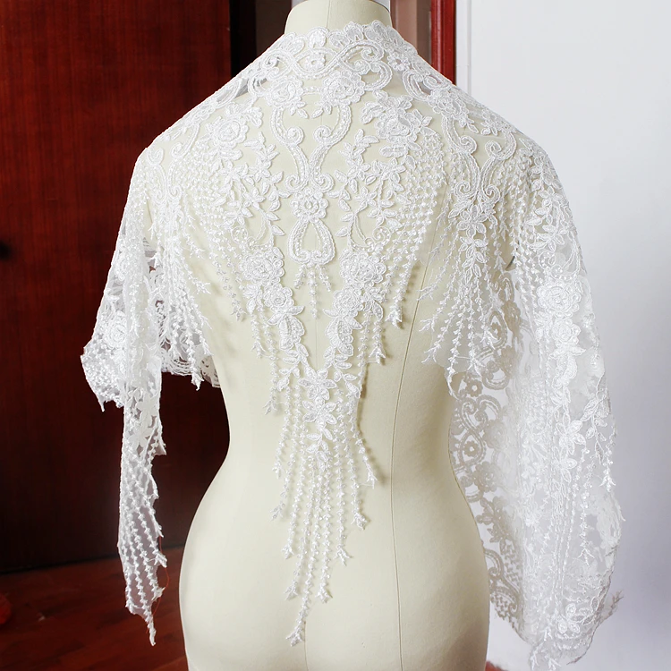 Mehrfarbig, ultrabreit, 60 cm, Pailletten, Stickerei, Spitzenbesatz, Brautschleier, Hochzeitskleid, Kleidung, Stoff, DIY-Bastelzubehör – Detail 13