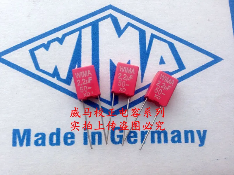 

2020 hot sale 10pcs/20pcs German capacitor WIMA MKS2 50V 2.2UF 2U2 50v225 P: 5mm Audio capacitor free shipping