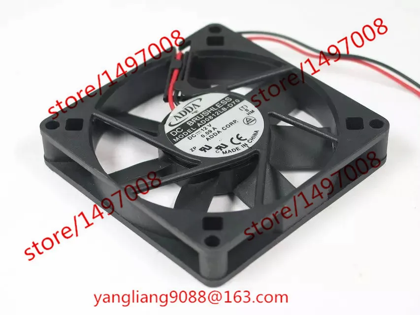 ADDA AD0812LB-D70 DC 12V 0.09A 80x80x15mm Server Cooling Fan