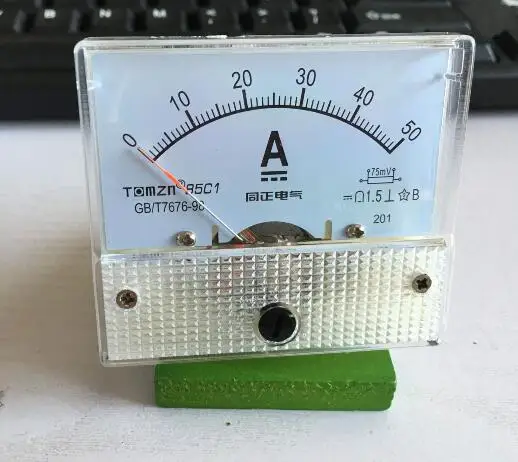 85C1 DC 0-50A Analog Amp Panel ammeter pointer type current meter panel