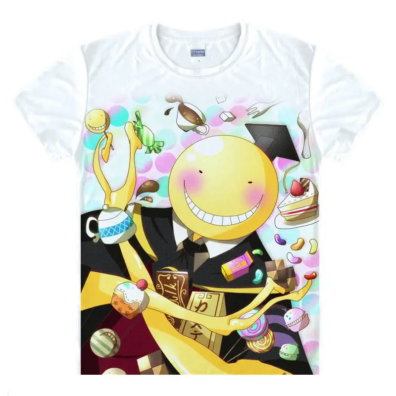 Coolprint Japanese manga Koro-sensei T-Shirts anime shirt of Nagisa Shiota and Karma Akabane, Cartoon Printing Shirt Japanese