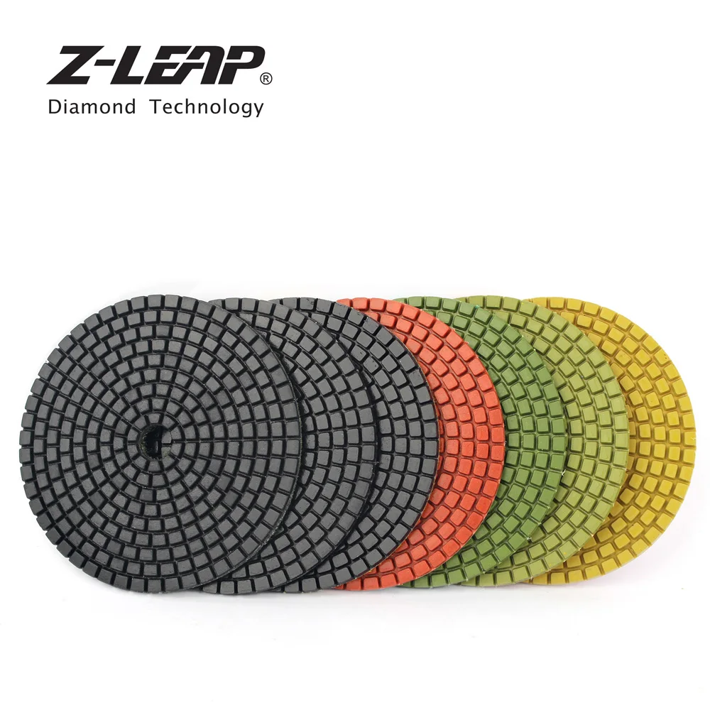 

Z-LEAP 7 Pieces 4" 100mm Wet Polishing Pads Flexible Diamond Polishing Disk For Granite And Marble Abrasive Sanding Pads