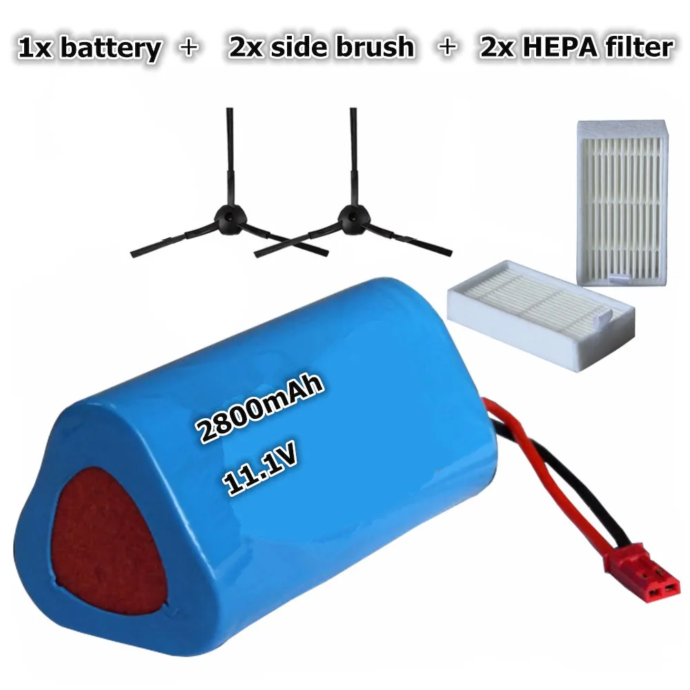 2800mAh Battery pack HEPA Filter Side brush for ilife ilife V3 V3+ V5S V5 PRO CW310 robotic Vacuum Cleaner