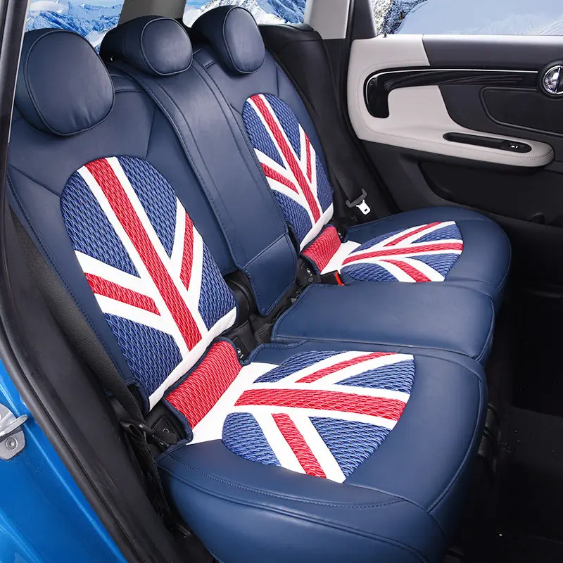 Brand New Imported PVC Material Union Jack Style Black and Rear Seat Cover For mini cooper F56 F55 F54 F60 R60