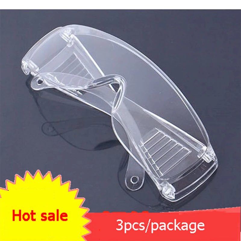 

Protective Glasses Anti-splash Labor Insurance Transparent Dustproof for Laboratory Outdoor Factory 3pcs Glasses Packaging