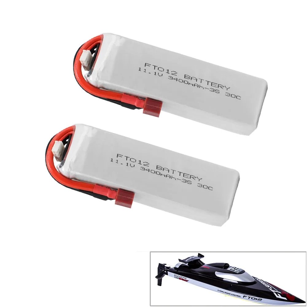 

Upgraded Rc lipo Battery FT012S 11.1V 3400MAH 30C 3S Replacement Li-po Battery for Feilun FT012 RC Boat