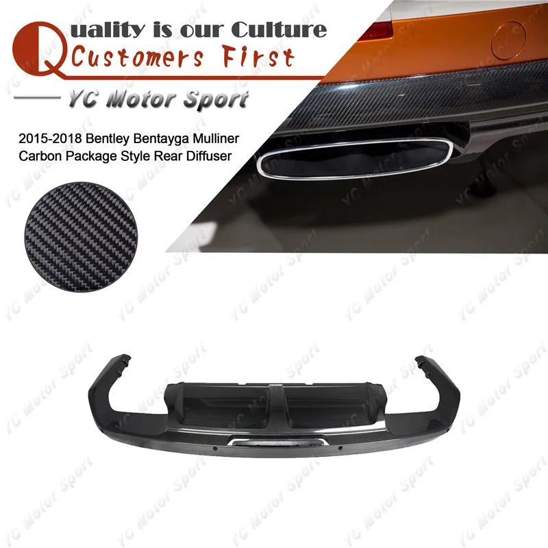 

Carbon Fiber Rear Lip Fit For 2015-2018 Bentley Bentayga Mulliner Carbon Package Style Rear Bumper Under Diffuser Lip