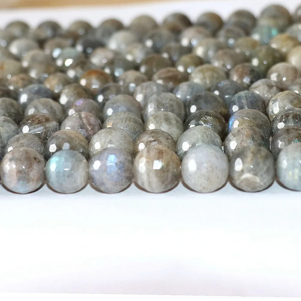 

High grade natural Labradorite stone 4mm 6mm 8mm 10mm 12mm 14mm faceted round beads fit for diy elegant necklace jewelry 15''A04