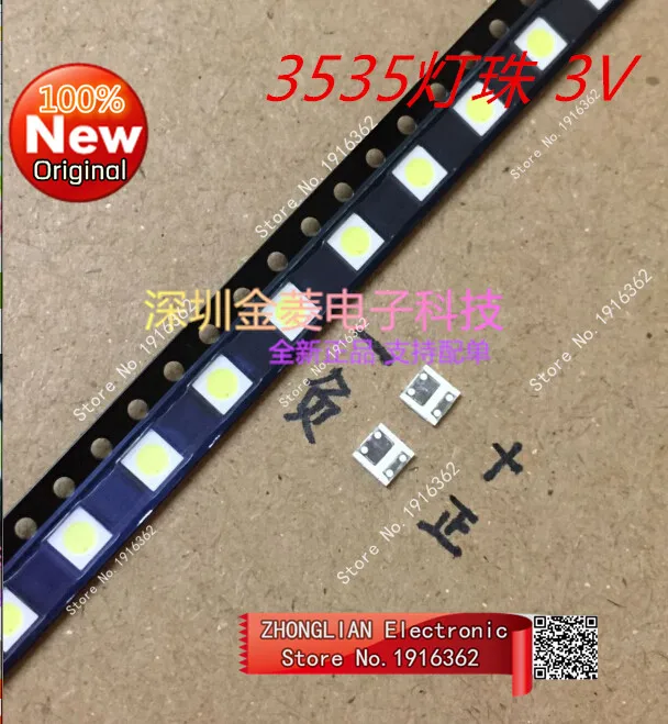 

200PCS/Lot LED LCD TV backlight lamp lamp 3535 1W 3V 3537 high brightness white 90LM cold