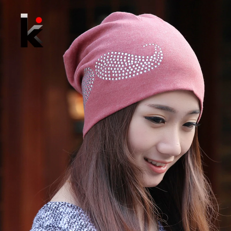 

2018 Fashion Spring and Autumn hats beanies diamond beard pattern cap hip-hop Skullies gorro turban hat for women bonnet caps