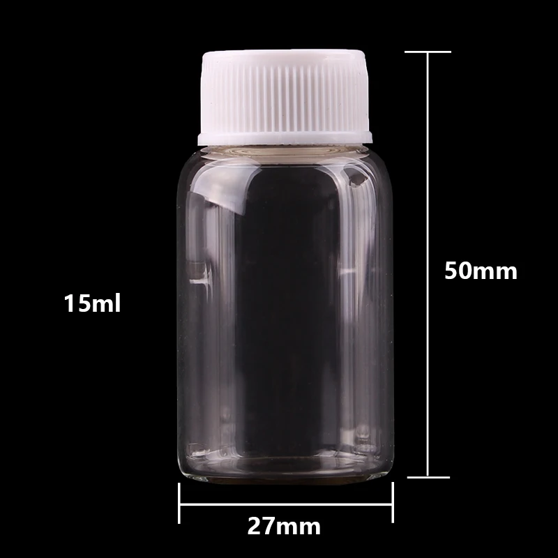 24pcs 27*50mm 15ml Transparent Glass perfume Spice Bottles with White Plastic Screw lid Tiny Jar Vials DIY Craft