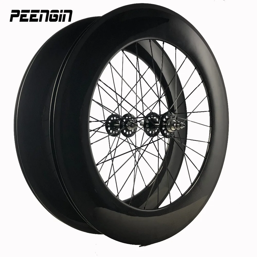 UCI Test/EN Standard Manufacturer Sale 88Mm Carbon Fixed Gear Clincher Wheels U Shape Tubular Rim Track Bike Wheelset 25Mm Width