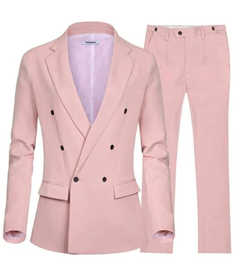 

Double Breasted Women Jacket+Pants Pink Women Business Suits Women Pantsuit Office Uniform Style Female Trouser Suit Custom Made